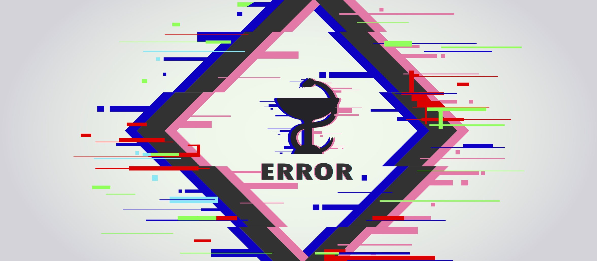 Pharmacy error digital glitch image Grand Reignhard on iStock.com